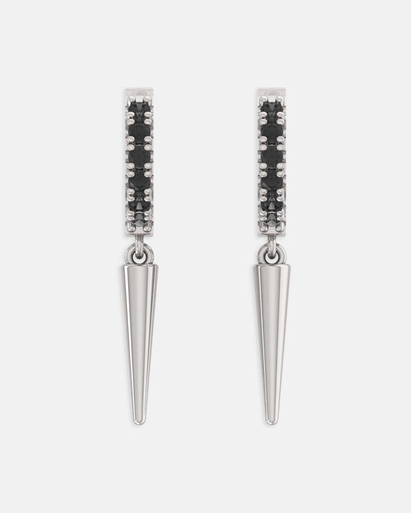Spike Earrings Silver Black CA Jewellery