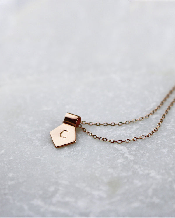 Rose gold letter j on sale necklace