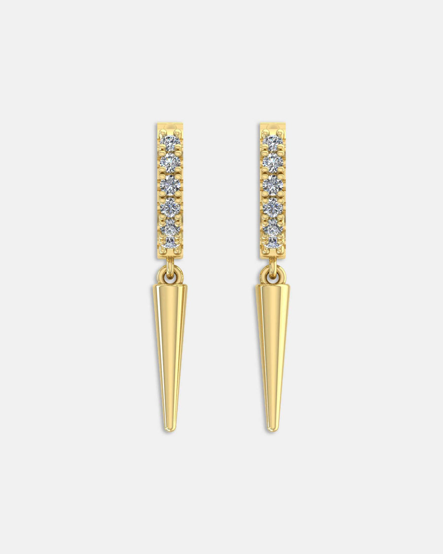Spike Earrings Gold White