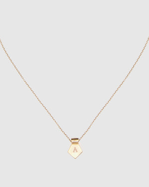 Letter A Pendant Necklace - Gold