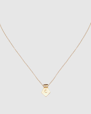 Letter C Pendant Necklace - Gold