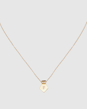 Letter F Pendant Necklace - Gold