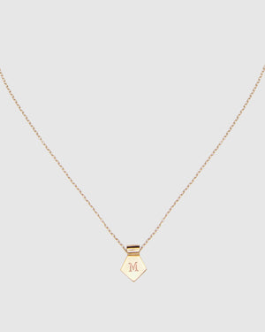 Letter M Pendant Necklace - Gold