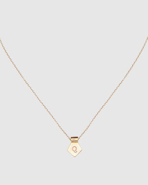 Letter Q Pendant Necklace - Gold