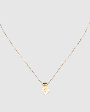 Letter S Pendant Necklace - Gold