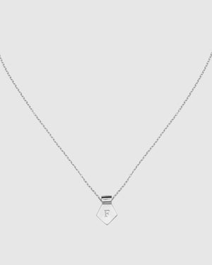 Letter F Pendant Necklace - Silver