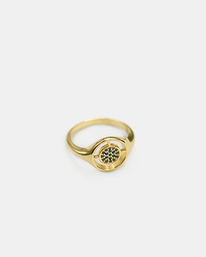 Compass Ring - Gold & Black