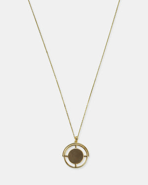 Long Compass Necklace - Gold