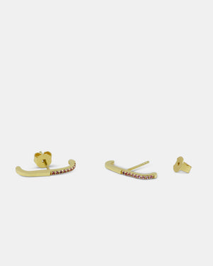 Linear Stud Earrings - Gold