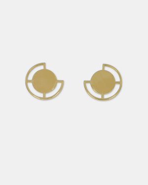 Deco Large Stud Earrings - Gold