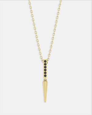 Spike Necklace Gold Black
