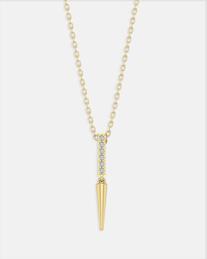 Spike Necklace Gold White