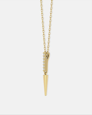 Spike Necklace Gold White