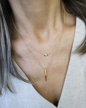 Spike Necklace Gold White