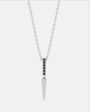 Spike Necklace Silver Black