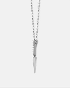 Spike Necklace Silver White