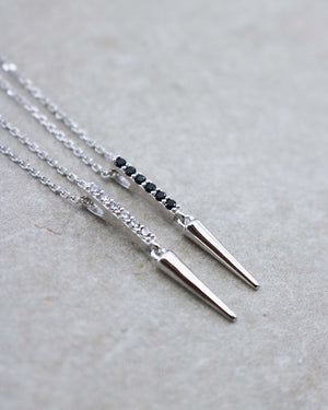 Spike Necklace Silver White