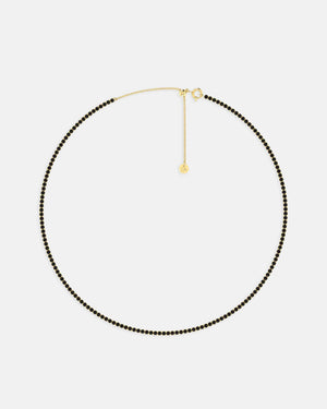 Tennis Necklace Gold Black