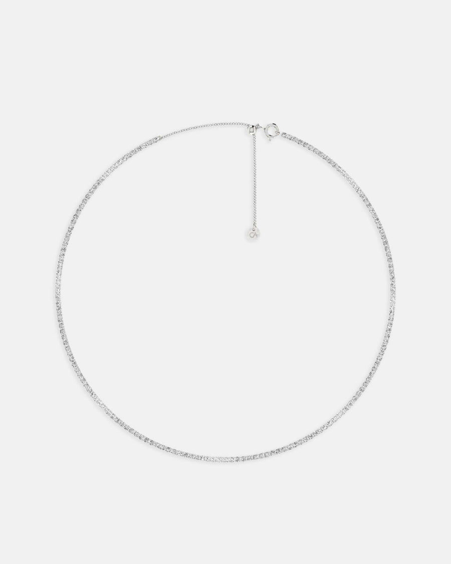 Tennis Necklace Silver White