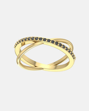 Crossover Ring Gold Black