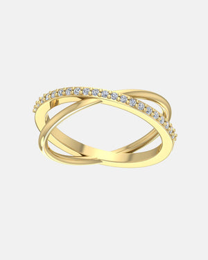 Crossover Ring Gold White