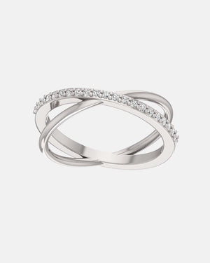Crossover Ring Silver White