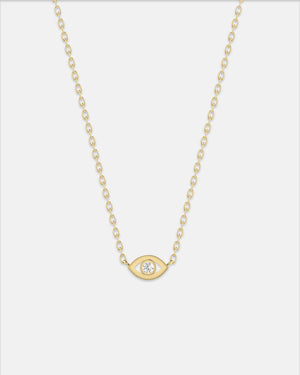 Evil Eye Necklace Gold/White