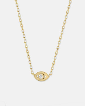 Evil Eye Necklace Gold/White