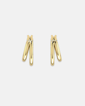 Double Hoop Earrings Gold