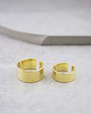 Wide Band Ring Set - Gold