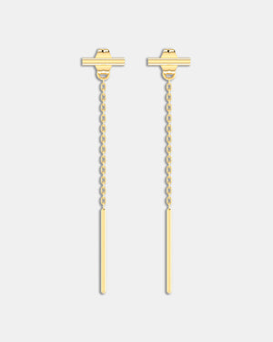 Linear Drop Earrings - Gold