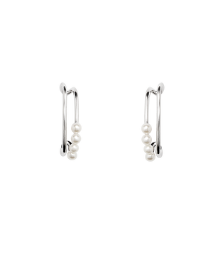 Pearl Stud Earrings - Silver