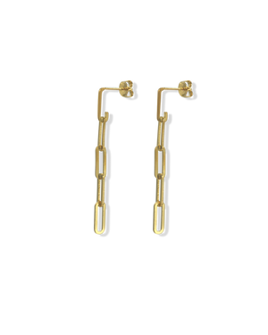 CA Jewellery Link Chain Drop Earrings - Gold