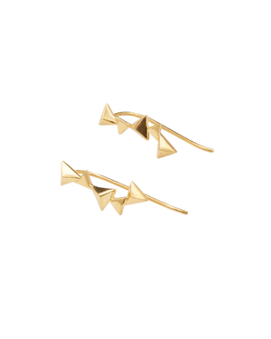 CA Jewellery Pyramid Ear Climbers - Gold